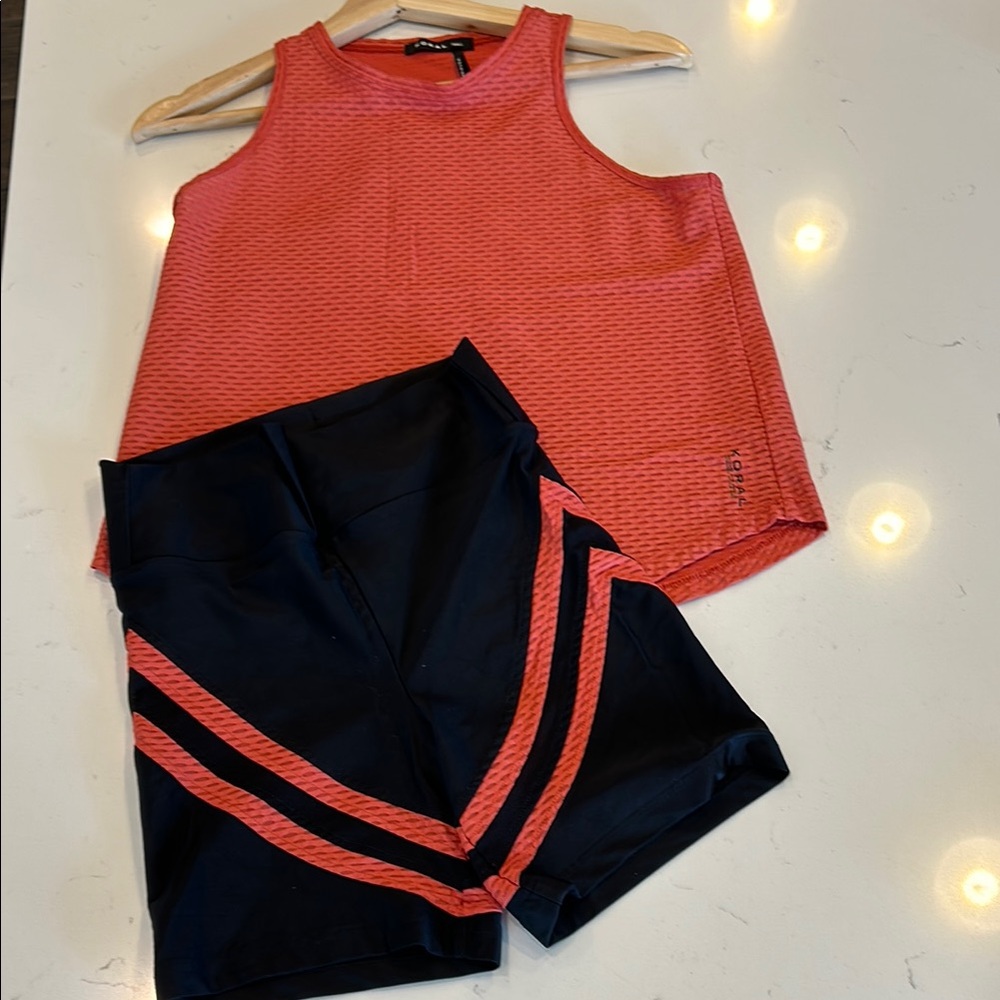 Koral Set Tank and Black Shorts Set